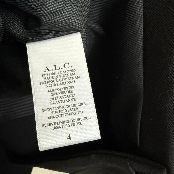 A.L.C. Carlyle Blazer Jacket Open Back Womens Size 4 Black Cut Out Fitted - Picture 12 of 13